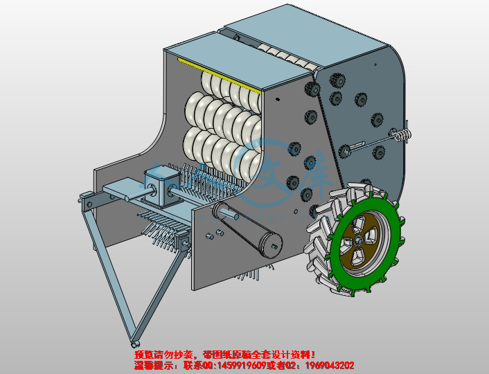 青饲料打捆机的v图纸【优秀含proe三维3D放在proe那里建模图纸模板图片
