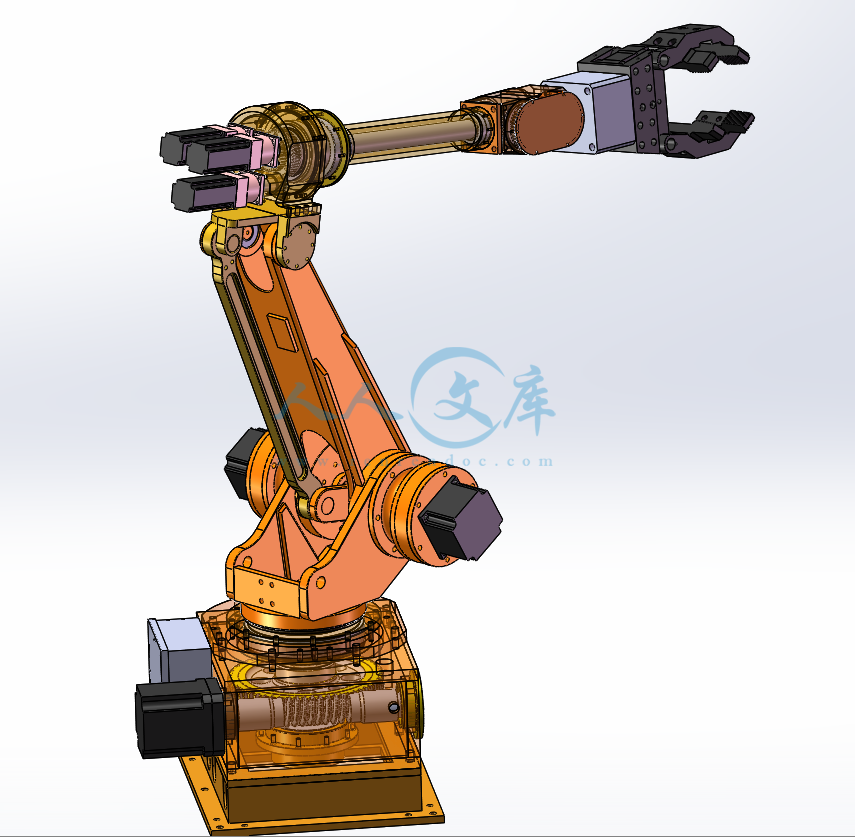六自由度工业机械手臂机器人手臂关节包含3D2D图纸二维三维_人人文库网