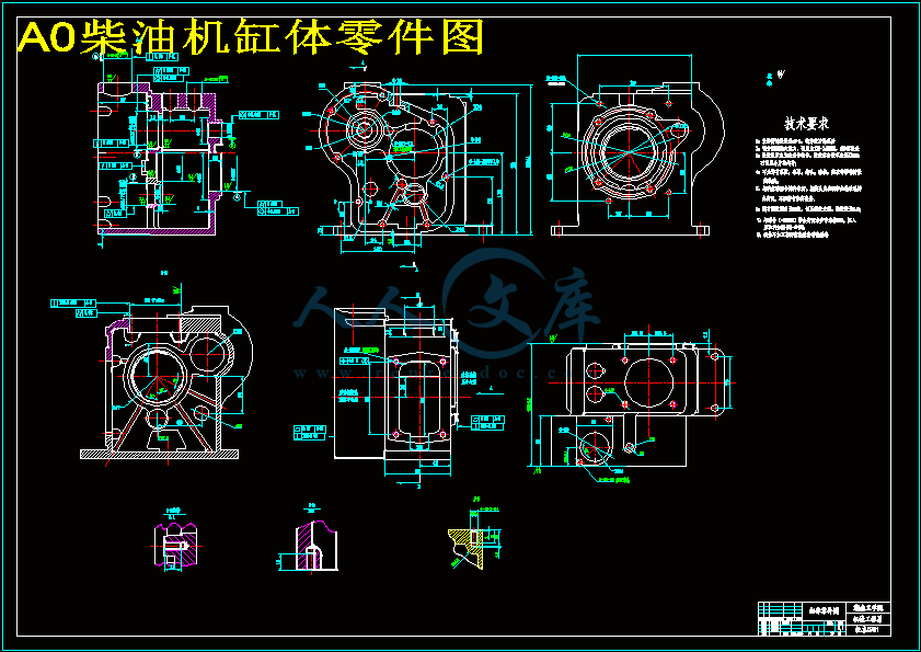 A0柴油机缸体零件图.gif