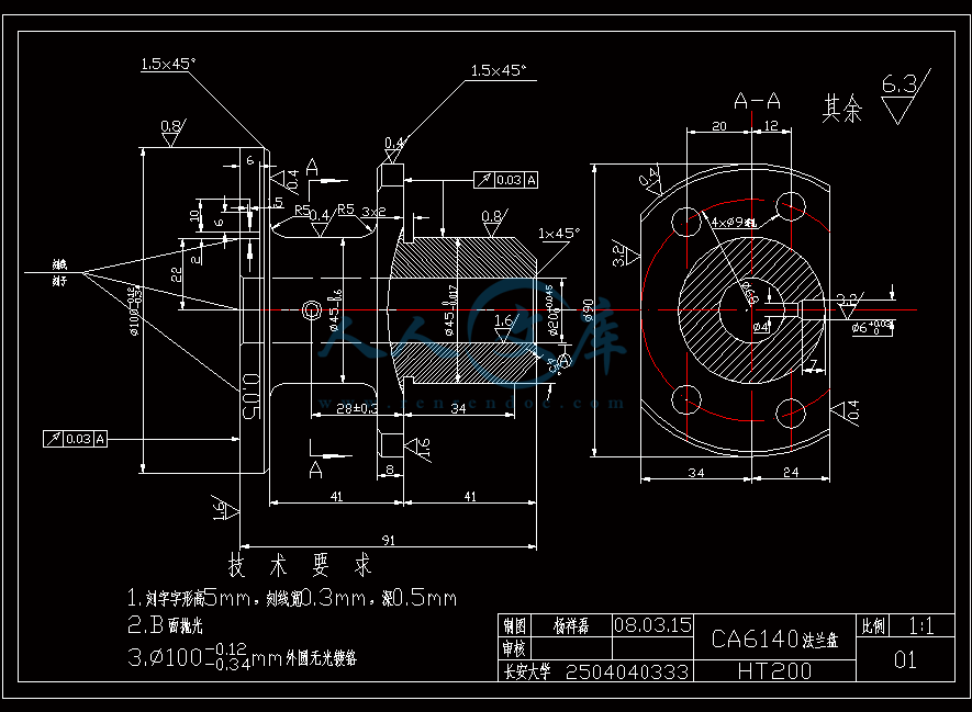 CA6140机床法兰盘831004工艺及铣两个平面的夹具设计.gif