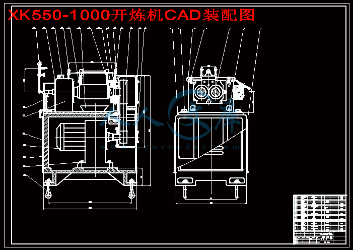 XK550-1000开炼机CAD装配图.gif