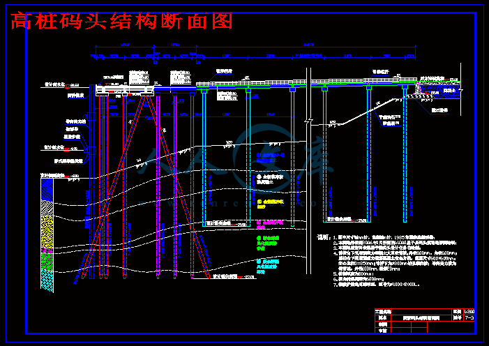 高桩码头结构断面图.gif