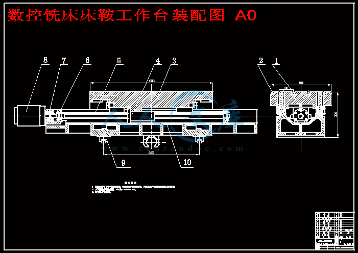数控铣床床鞍工作台装配图 A0.gif