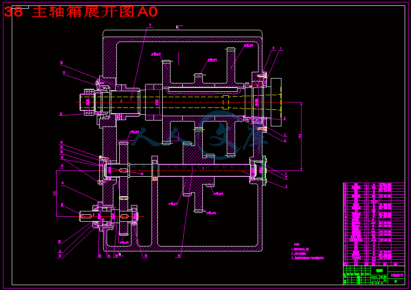38 主轴箱展开图A0.gif